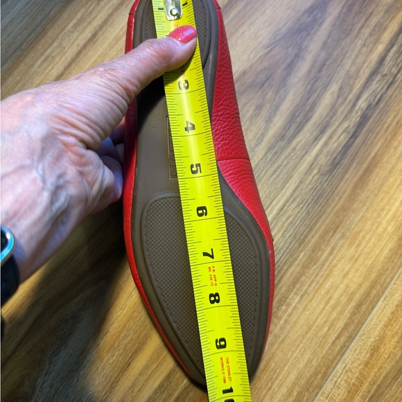 Talbots Vibrant Red Leather Loafers with Chain Detail - Picture 5 of 11